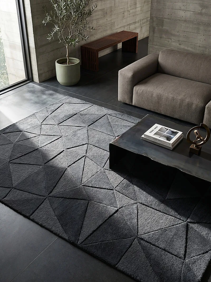 Wollteppich Scherbenrelief · 100 % Wolle · 10 mm Kurzflor