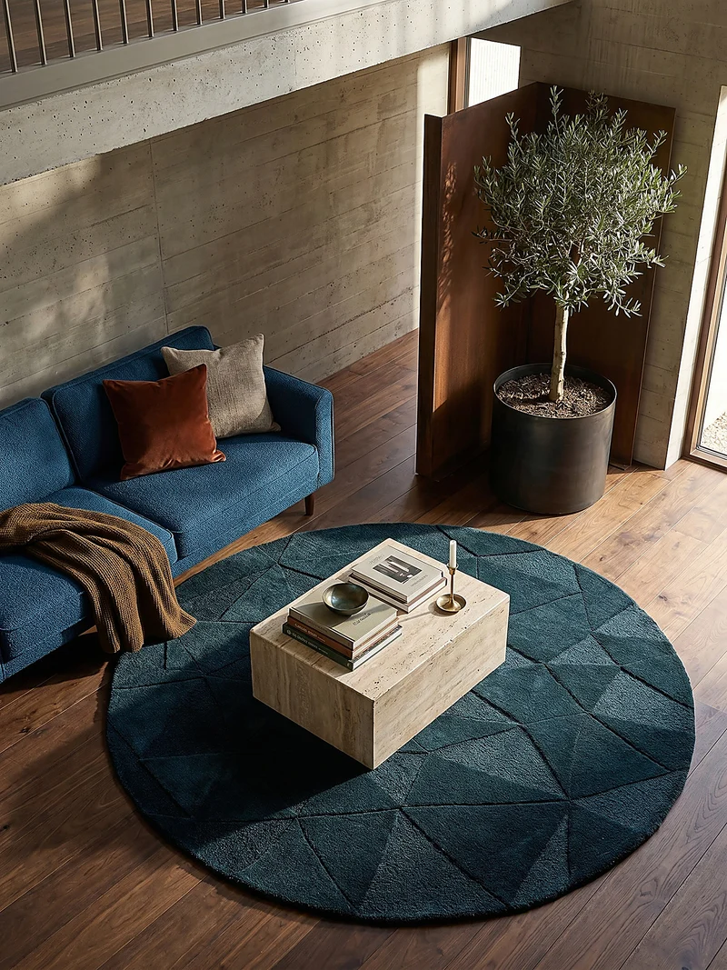 Wollteppich Scherbenrelief · 100 % Wolle · 10 mm Kurzflor