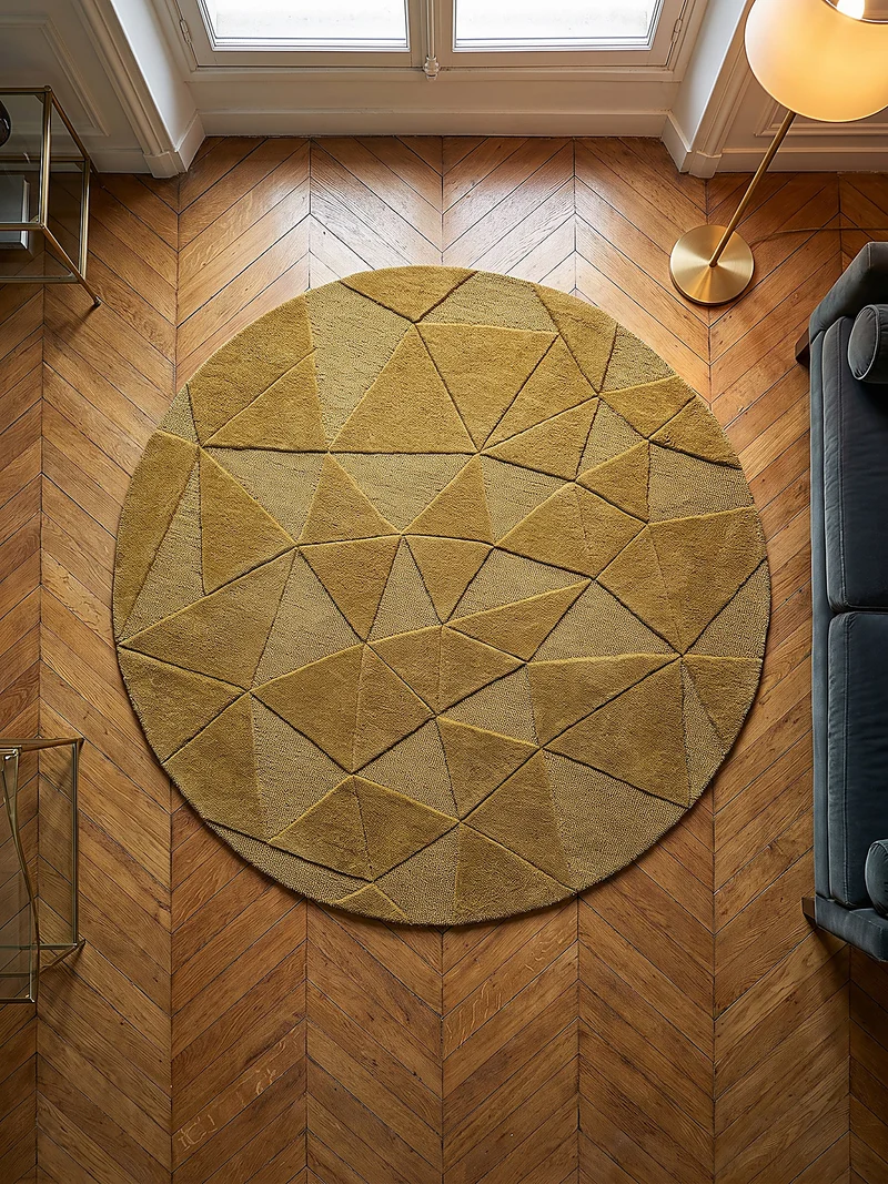 Wollteppich Scherbenrelief · 100 % Wolle · 10 mm Kurzflor