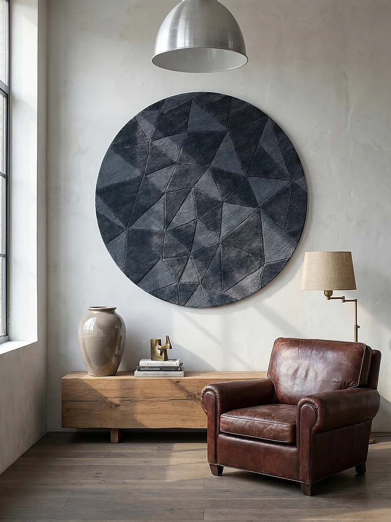 Wollteppich Scherbenrelief · 100 % Wolle · 10 mm Kurzflor