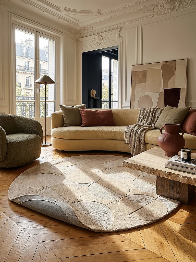 Wollteppich Geometrisches-Design, naturfarben NOAH