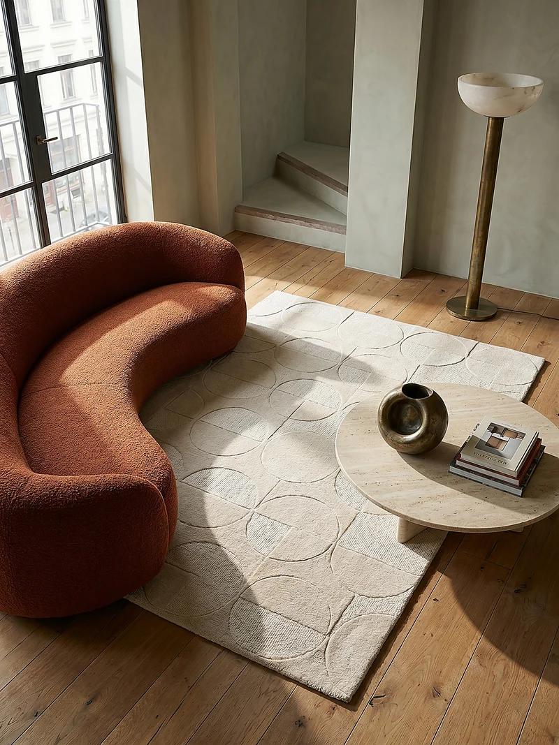 Wollteppich Geometrisches-Design, naturfarben NOAH