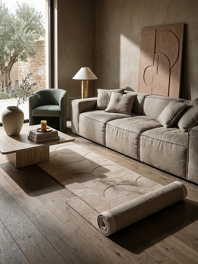 Wollteppich Geometrisches-Design, naturfarben NOAH