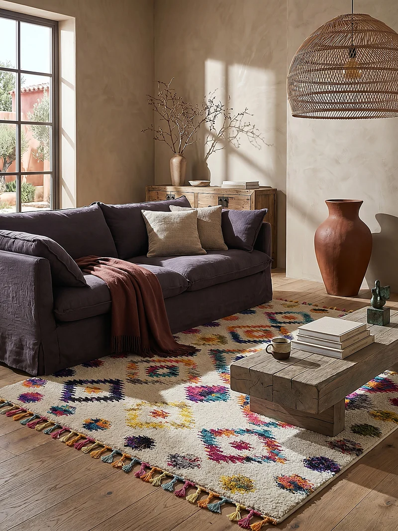 Hochflor-Teppich Berber-Farbakzente · 100 % Polypropylen · 20 mm