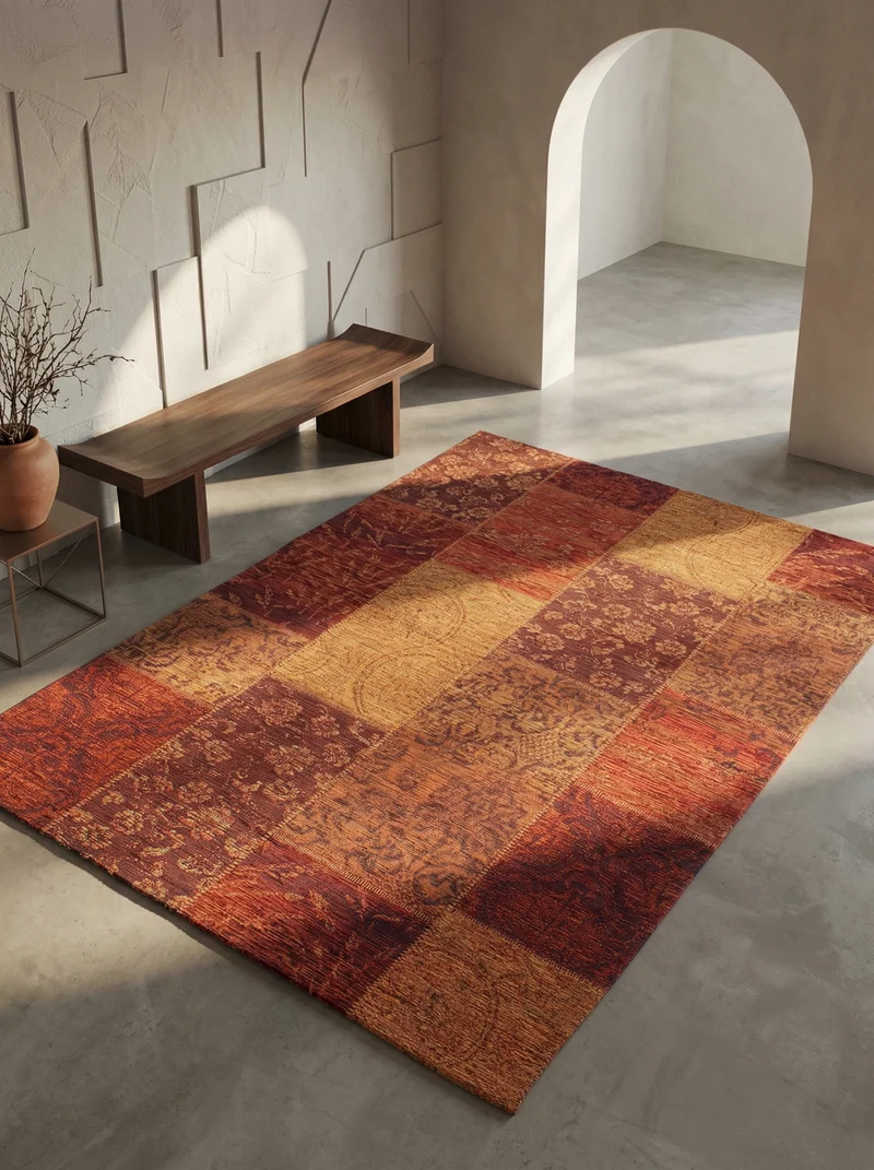 Flachgewebe-Teppich Patchwork-Chenille · 50 % Acryl · Vintage
