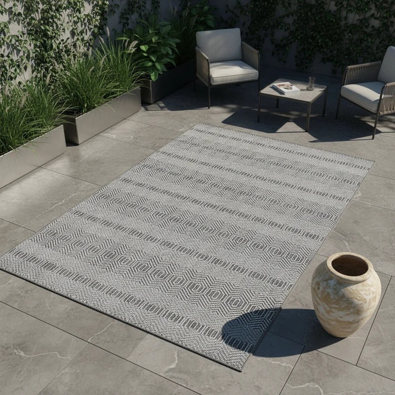 Outdoor-Teppich Boho – Waschbar & Wetterfest für Balkon & Terrasse