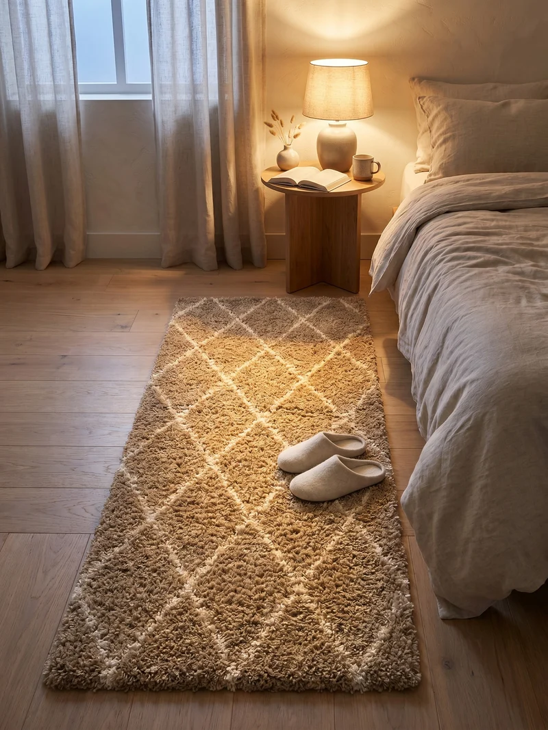 Shaggy Hochflor-Teppich Geometrisch – Waschbar & Flauschig | 3,00 cm Florhöhe für Barfußkomfort