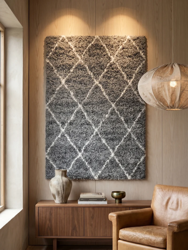Shaggy Hochflor-Teppich Geometrisch – Waschbar & Flauschig | 3,00 cm Florhöhe für Barfußkomfort