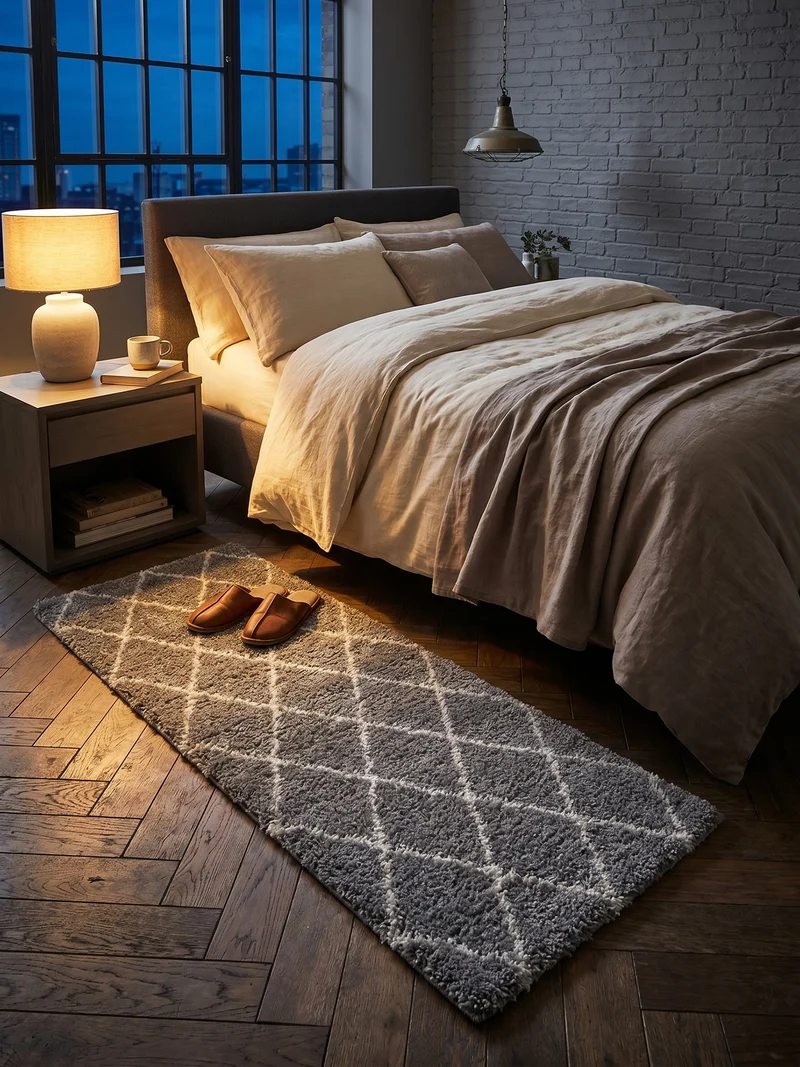 Shaggy Hochflor-Teppich Geometrisch – Waschbar & Flauschig | 3,00 cm Florhöhe für Barfußkomfort