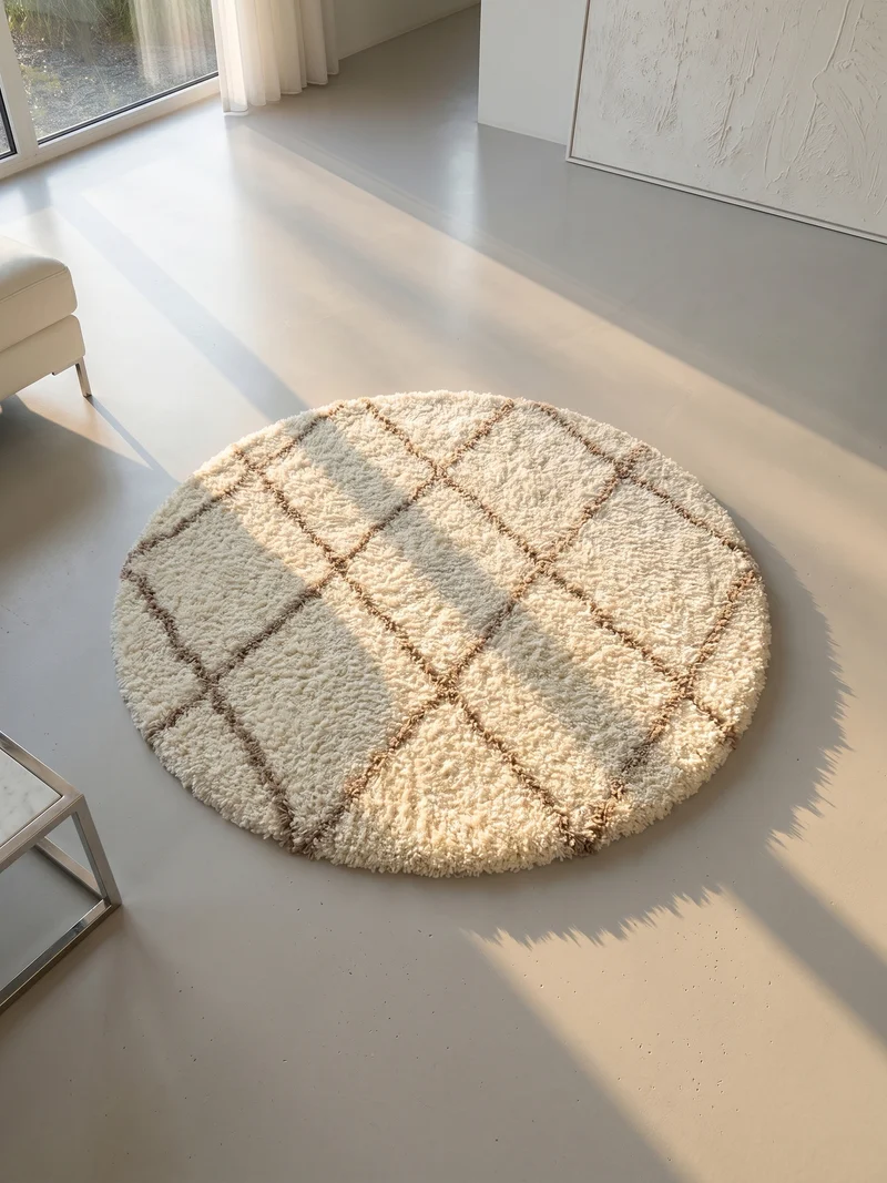 Shaggy Hochflor-Teppich Geometrisch – Waschbar & Flauschig | 3,00 cm Florhöhe für Barfußkomfort