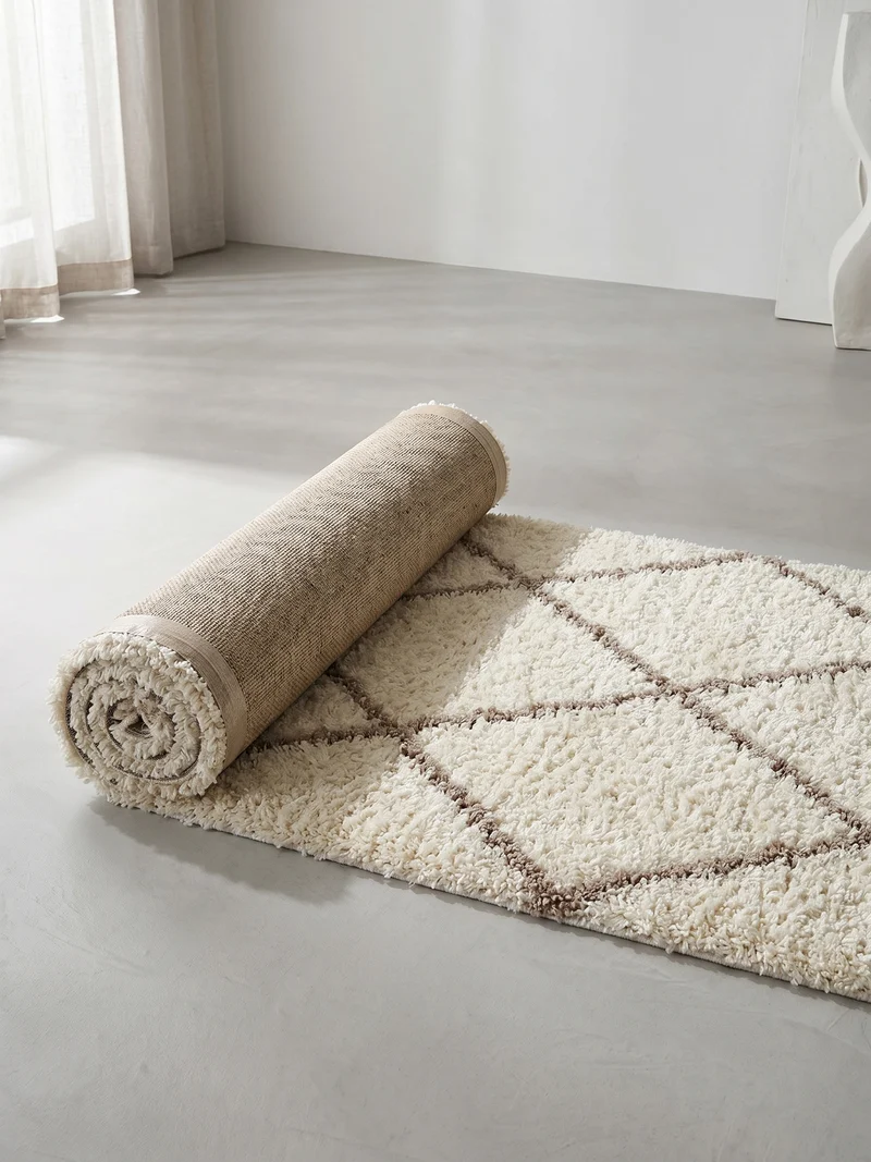 Shaggy Hochflor-Teppich Geometrisch – Waschbar & Flauschig | 3,00 cm Florhöhe für Barfußkomfort