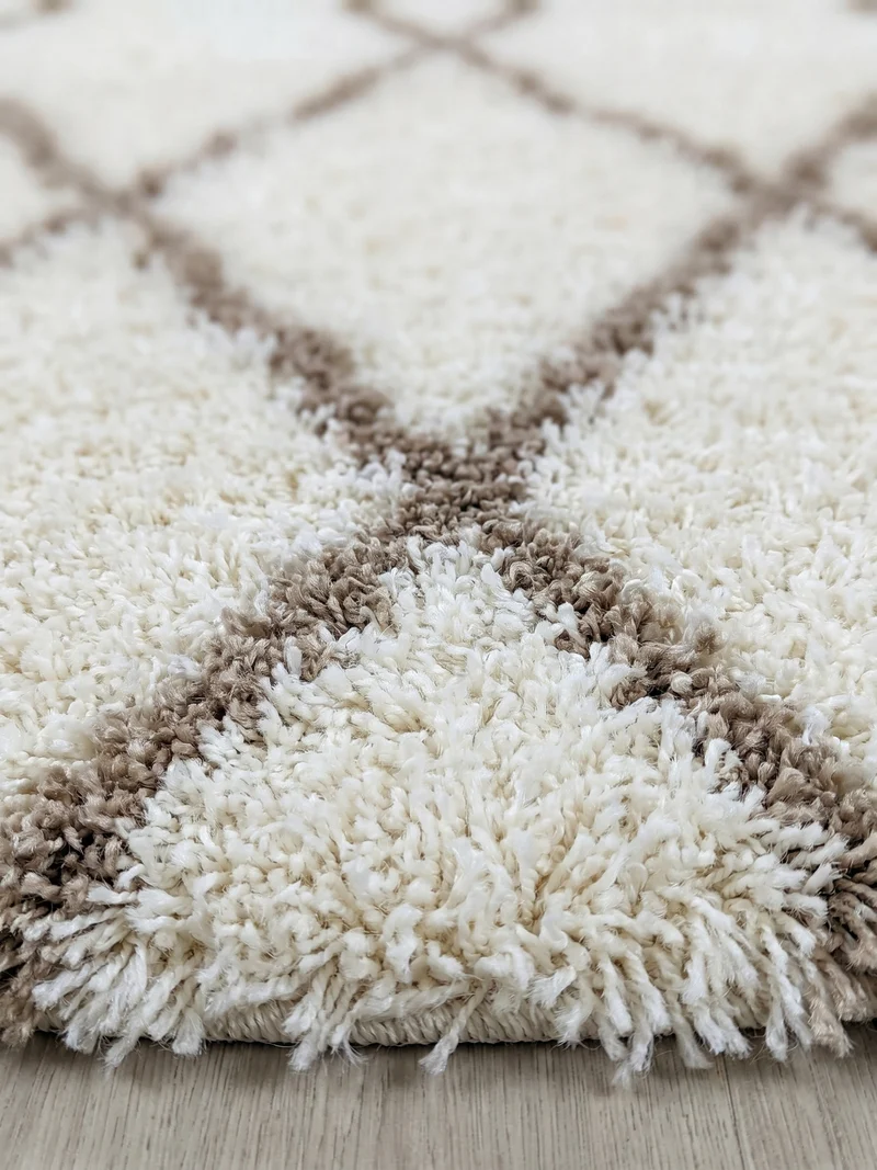 Shaggy Hochflor-Teppich Geometrisch – Waschbar & Flauschig | 3,00 cm Florhöhe für Barfußkomfort