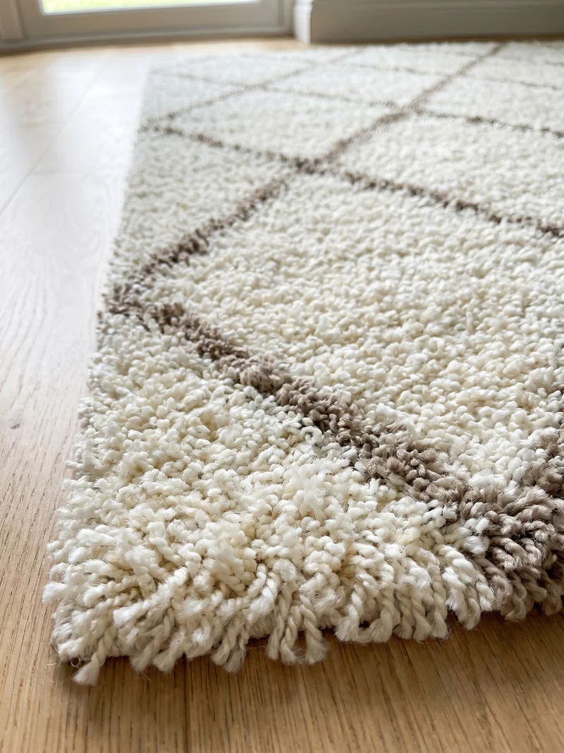 Shaggy Hochflor-Teppich Geometrisch – Waschbar & Flauschig | 3,00 cm Florhöhe für Barfußkomfort