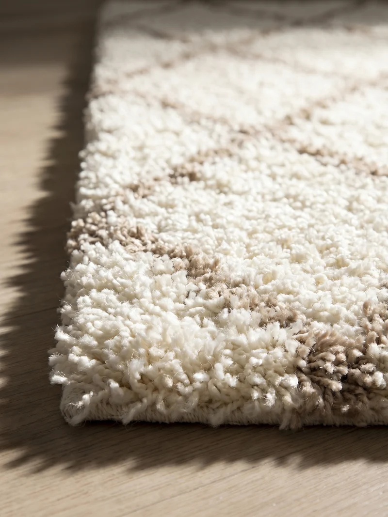 Shaggy Hochflor-Teppich Geometrisch – Waschbar & Flauschig | 3,00 cm Florhöhe für Barfußkomfort
