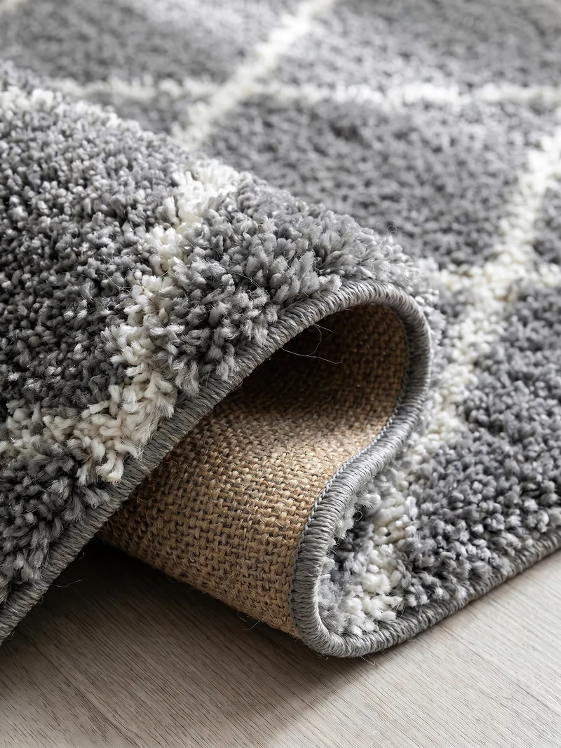 Shaggy Hochflor-Teppich Geometrisch – Waschbar & Flauschig | 3,00 cm Florhöhe für Barfußkomfort