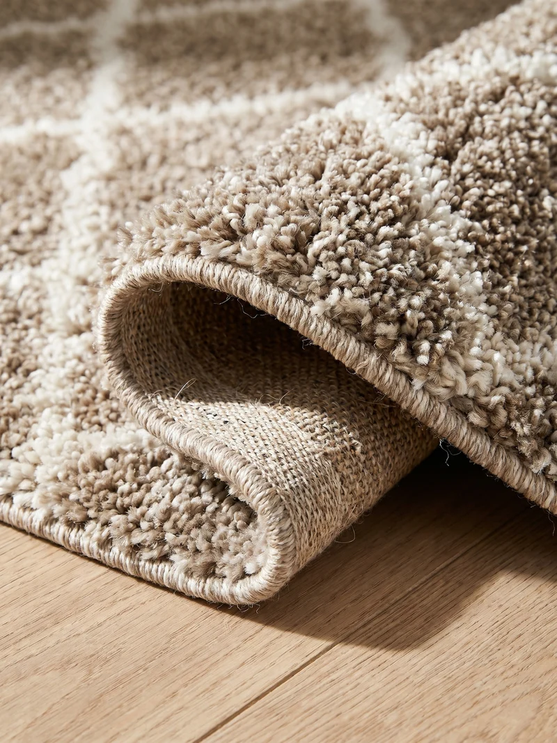 Shaggy Hochflor-Teppich Geometrisch – Waschbar & Flauschig | 3,00 cm Florhöhe für Barfußkomfort