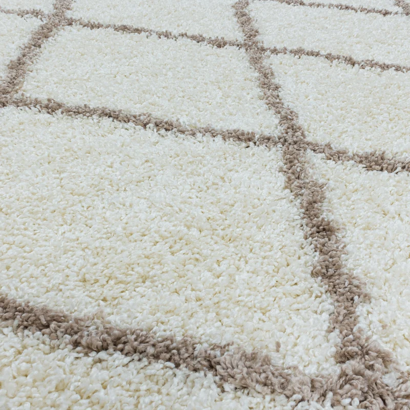 Shaggy Hochflor-Teppich Geometrisch – Waschbar & Flauschig | 3,00 cm Florhöhe für Barfußkomfort