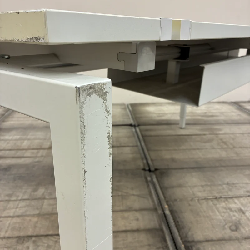 PLANMÖBEL Manuell höhenverstellbarer Schreibtisch Weiß 180x78cm Bürotisch Gebraucht