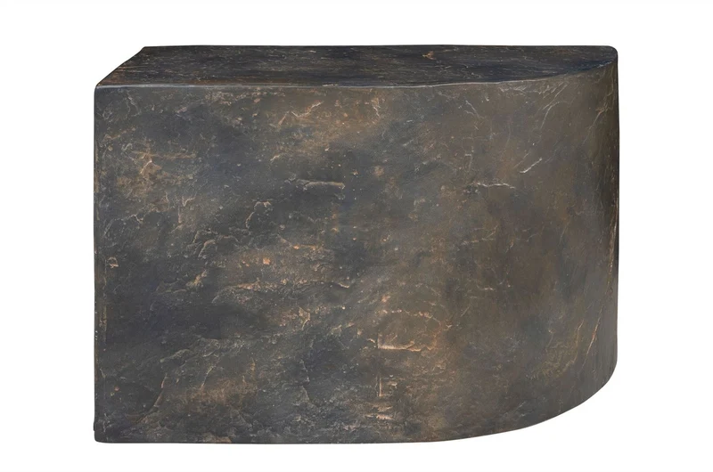 Casa Padrino Luxus Beistelltisch Braun 60 x 30 x H. 40,5 cm - Gerades skulpturales Tisch-Element aus Faserbeton in Schiefer-Optik - Luxus Möbel