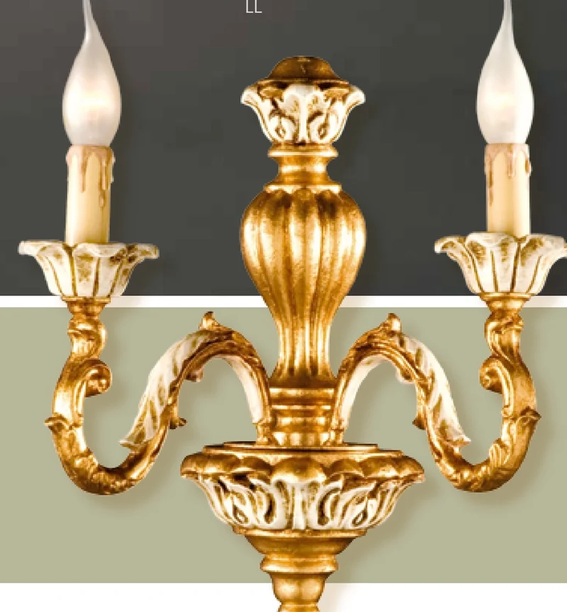 Casa Padrino Barock Wandleuchte Gold B. 35 x T. 38 cm 2-flammig - Handgefertigte Leuchte aus Italien - Barock Leuchten