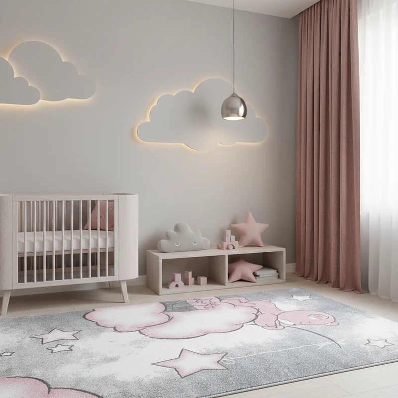 Kinderteppich Bären-Motiv – Waschbar & Strapazierfähig für Kinderzimmer