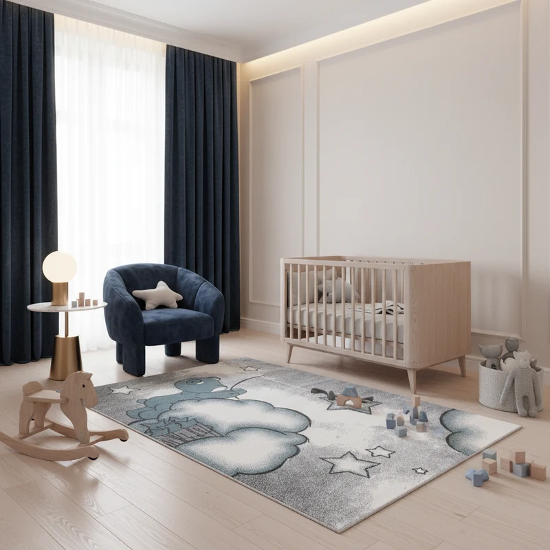 Kinderteppich Bären-Motiv – Waschbar & Strapazierfähig für Kinderzimmer
