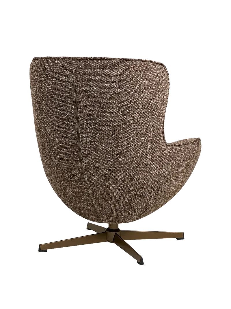 Blenheim Loungesessel braun, Bronzebeine, mit Drehfunktion