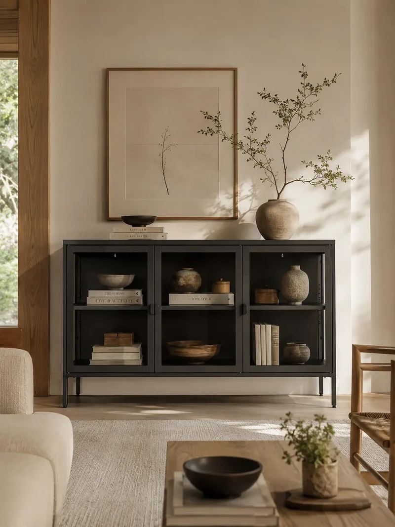 Brisbane Sideboard Stahl/Glas