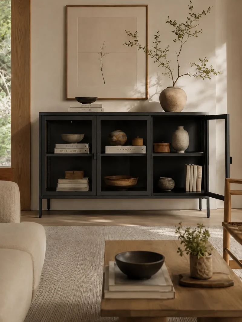 Brisbane Sideboard Stahl/Glas