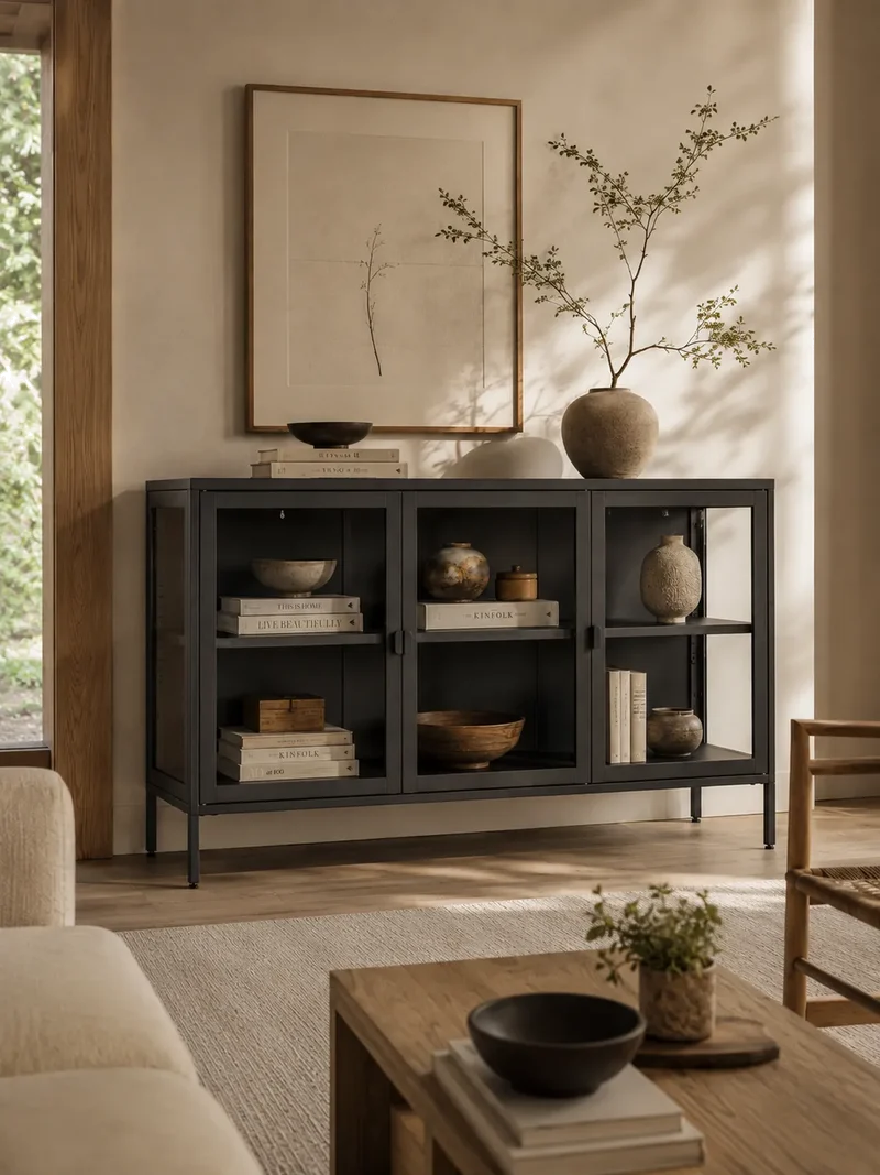 Brisbane Sideboard Stahl/Glas