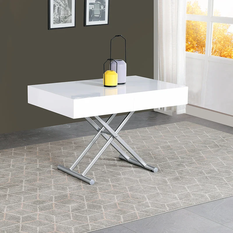 Verwandelbarer 2-in-1-Ess- und Couchtisch mit Auf- und Ab-Mechanismus