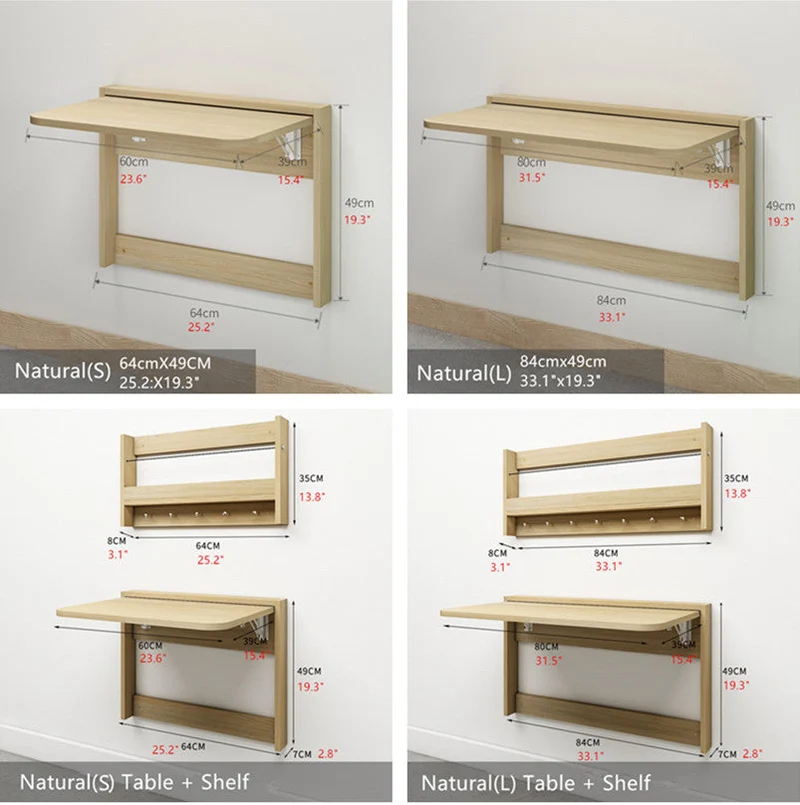 Platzsparender Wandklapptisch