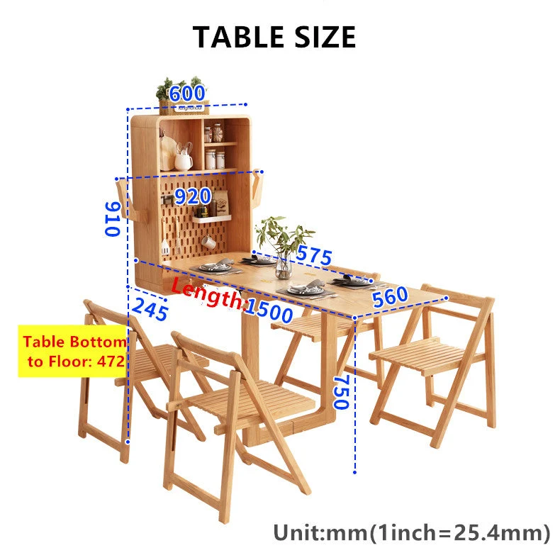 An der Wand befestigter umwandelbarer Tisch mit Peg Board
