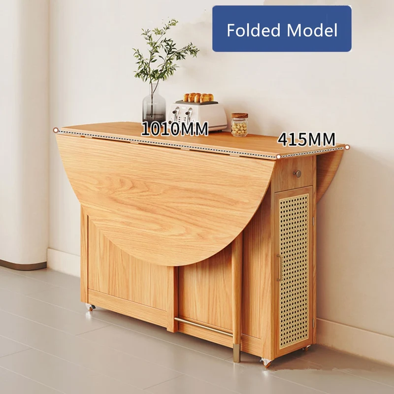 Double Drop Leaf Round Table mit 4 Klappstühlen