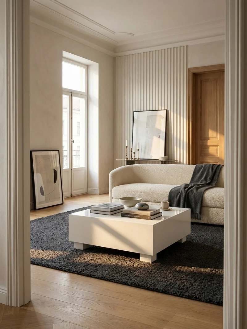 Couchtisch in Würfelform, Weiß Hochglanz, 60x60x35 cm, modernes Design