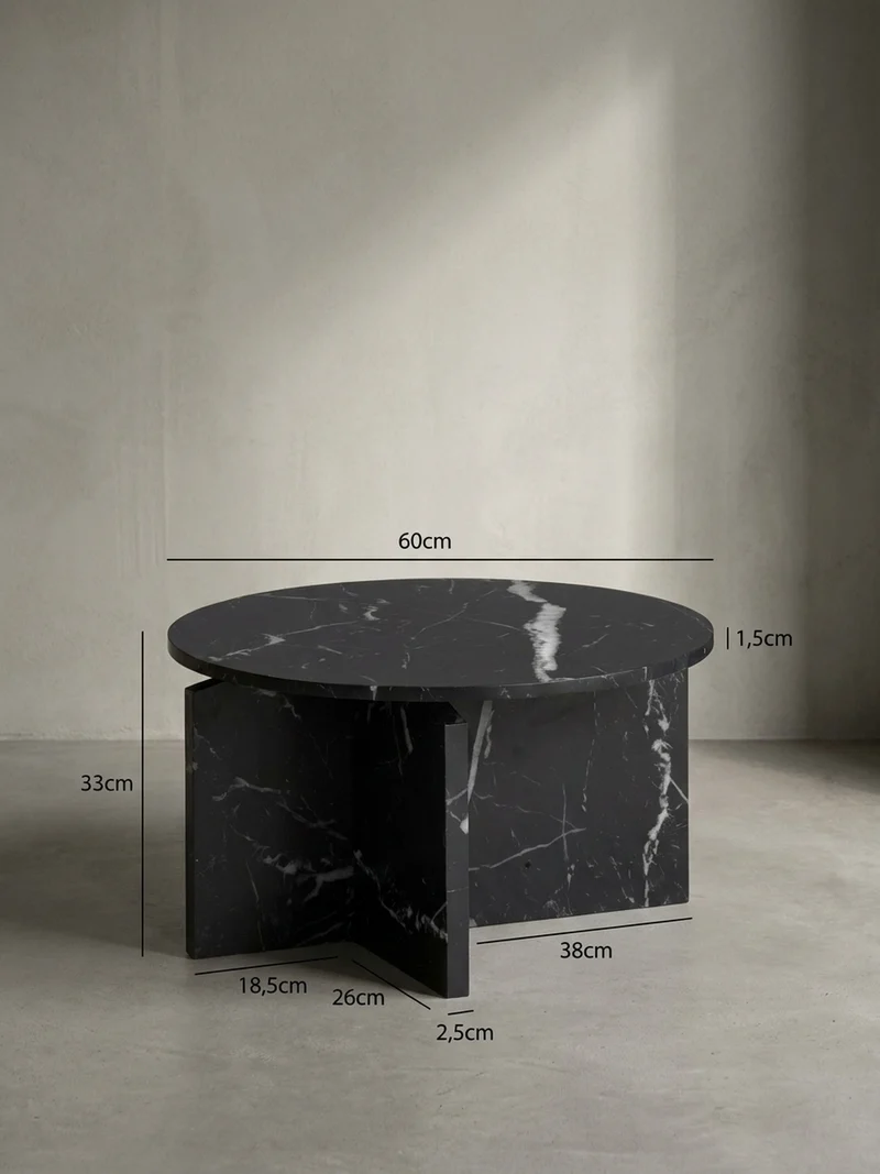 Couchtisch rund in Stein-Optik – modernes Design