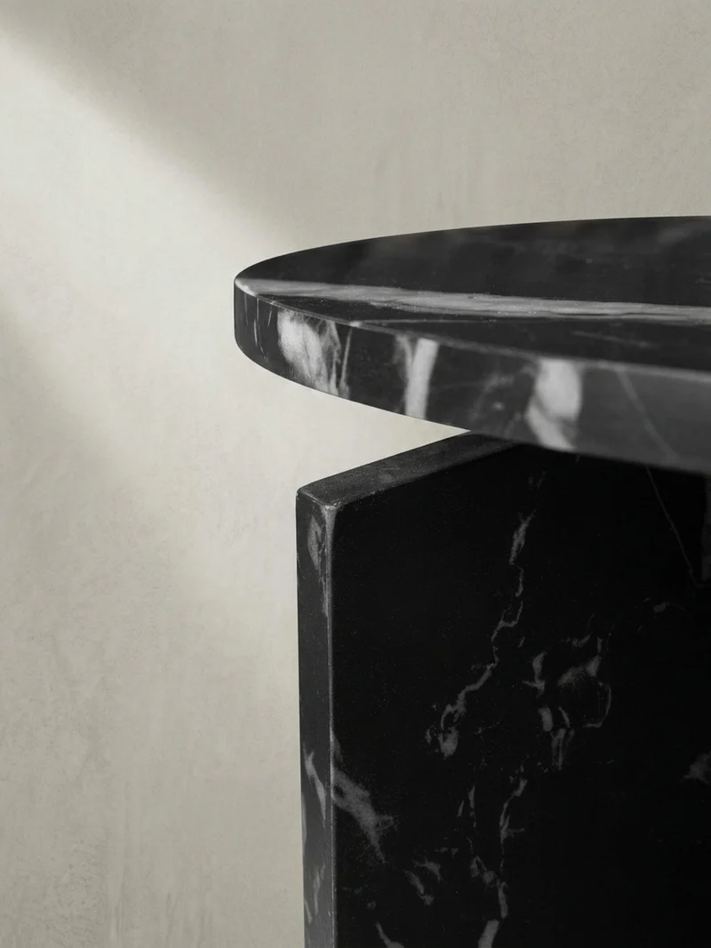 Couchtisch rund in Stein-Optik – modernes Design