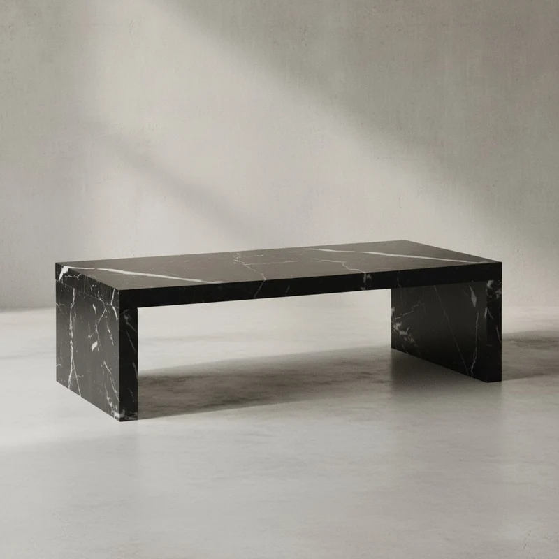 Couchtisch in Beton-Optik, zeitloses Design, rechteckig, schlicht