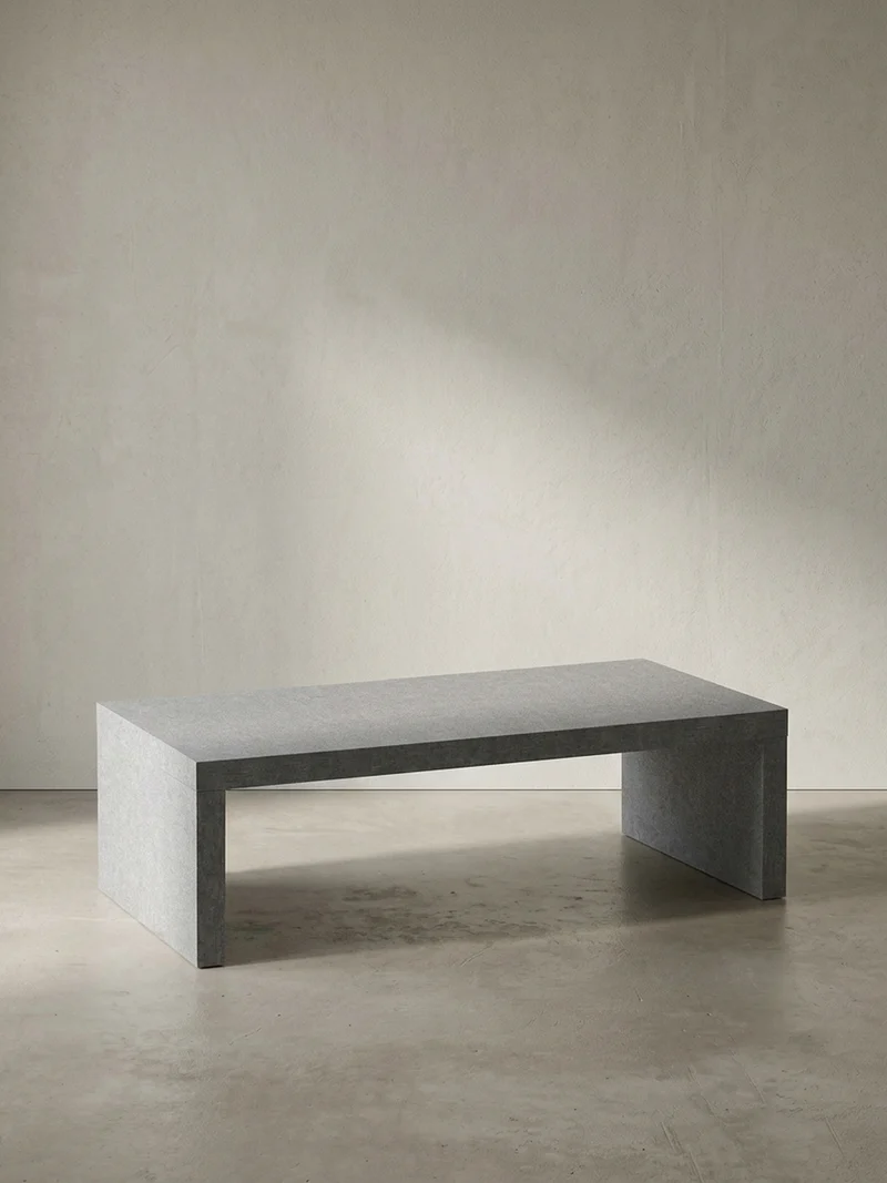 Couchtisch in Beton-Optik, zeitloses Design, rechteckig, schlicht