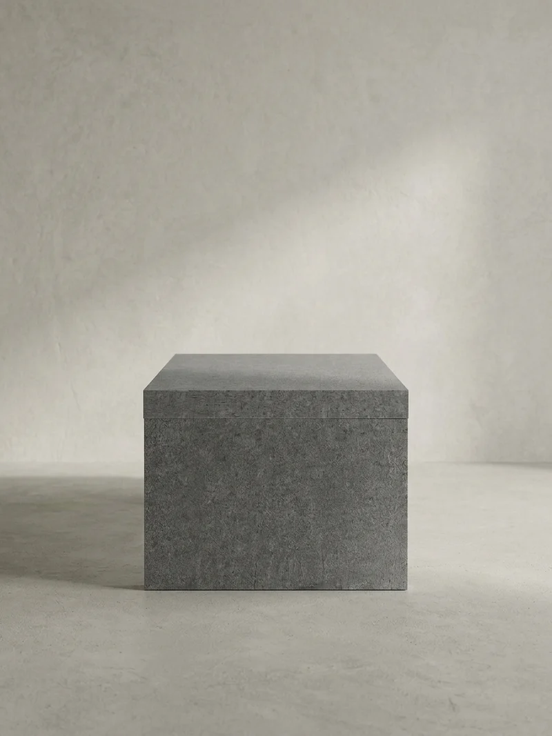 Couchtisch in Beton-Optik, zeitloses Design, rechteckig, schlicht