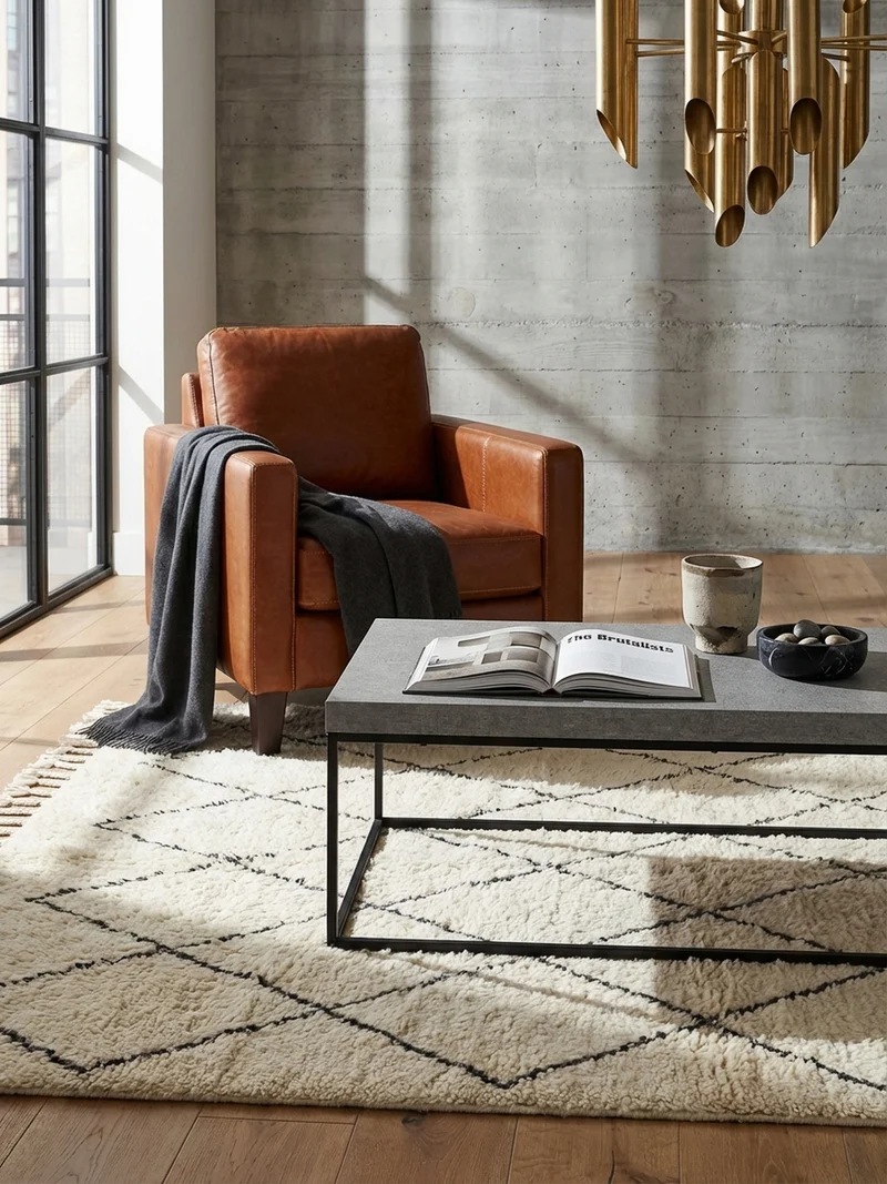 Couchtisch in Stein-Optik mit Metallbeinen, Modernes Design, Rechteckig, Groß