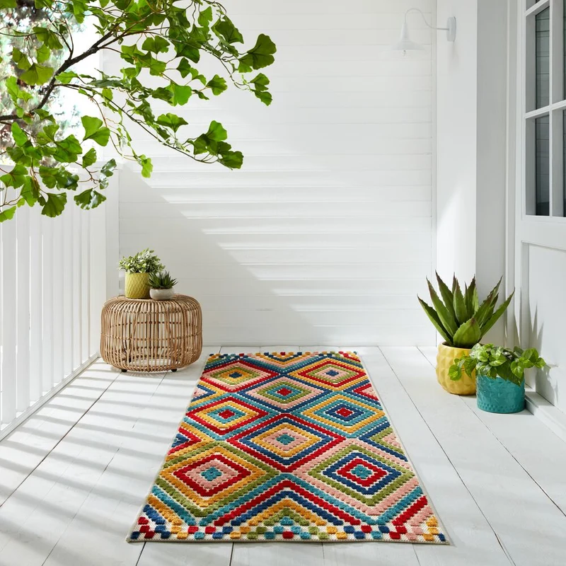 Outdoor-Teppich Geometrisch-Design, multifunktional, mehrfarbig