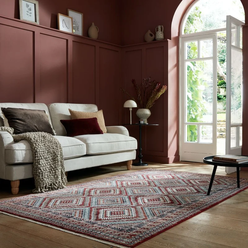 Kurzflor-Teppich Orientgeometrie · 100 % Polypropylen · 8 mm