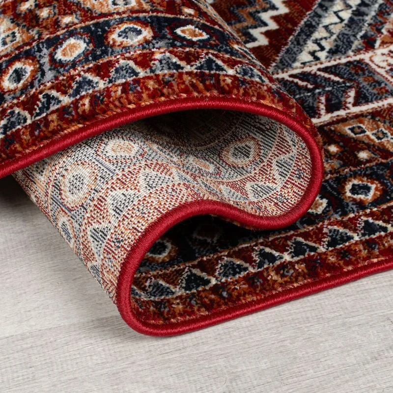 Kurzflor-Teppich Orientgeometrie · 100 % Polypropylen · 8 mm