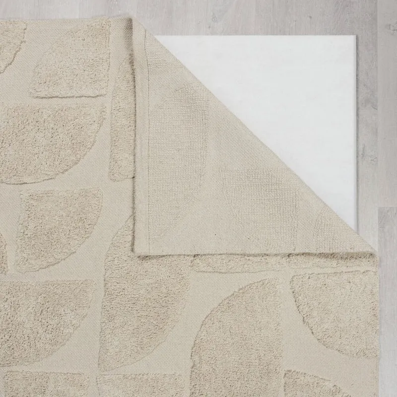 Kurzflor-Teppich Bogenrelief · 100 % Baumwolle · 10 mm