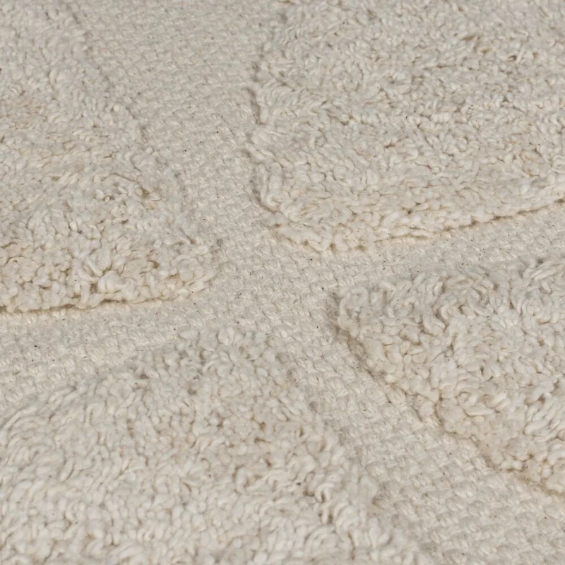 Kurzflor-Teppich Bogenrelief · 100 % Baumwolle · 10 mm