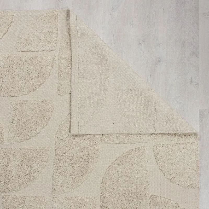 Kurzflor-Teppich Bogenrelief · 100 % Baumwolle · 10 mm