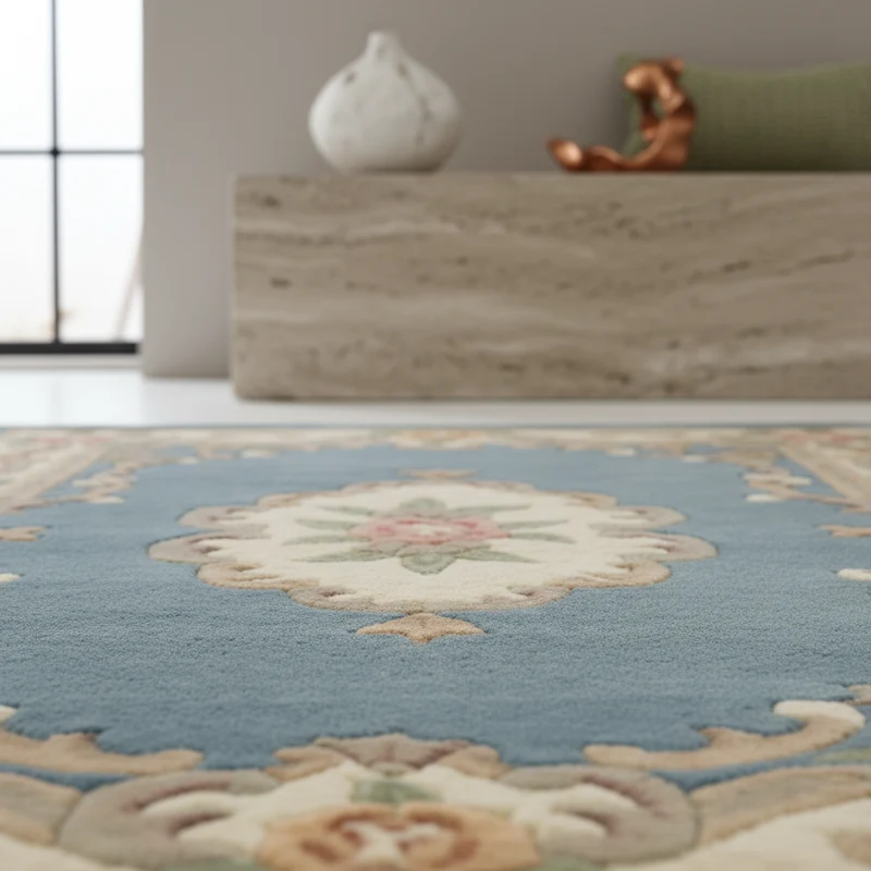 Wollteppich Aubusson-Muster handgeknüpft