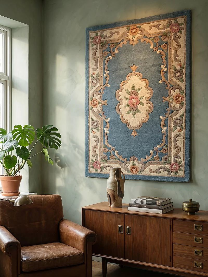Wollteppich Aubusson-Muster handgeknüpft