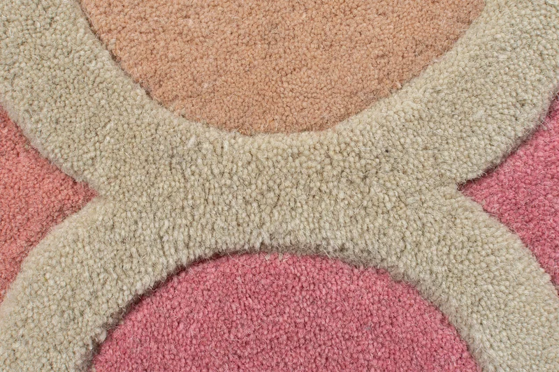Wollteppich Bunt-Geometrie · 100 % Wolle · 9 mm Kurzflor